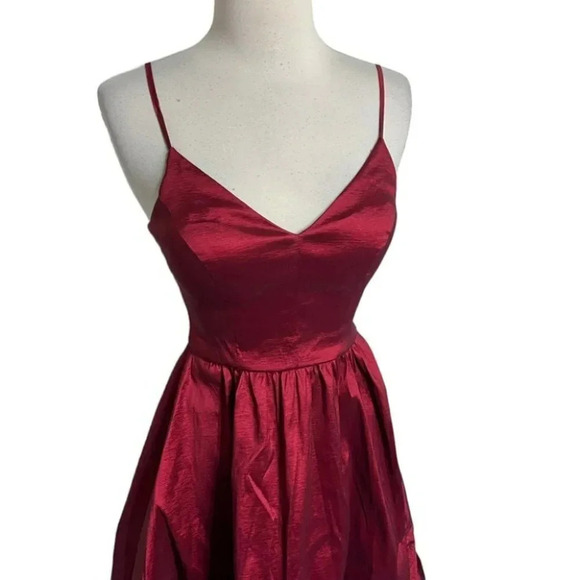 B. SMART‎ dress women’s size 3 sexy red spaghetti strap hi/low formal - Picture 7 of 9